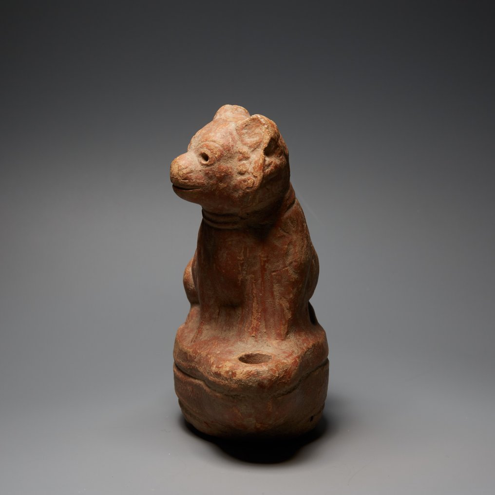 Roma Antiga Terracota Lanterna de óleo com cão. Séculos I-II d.C. Altura de 10,2 cm. #3.2