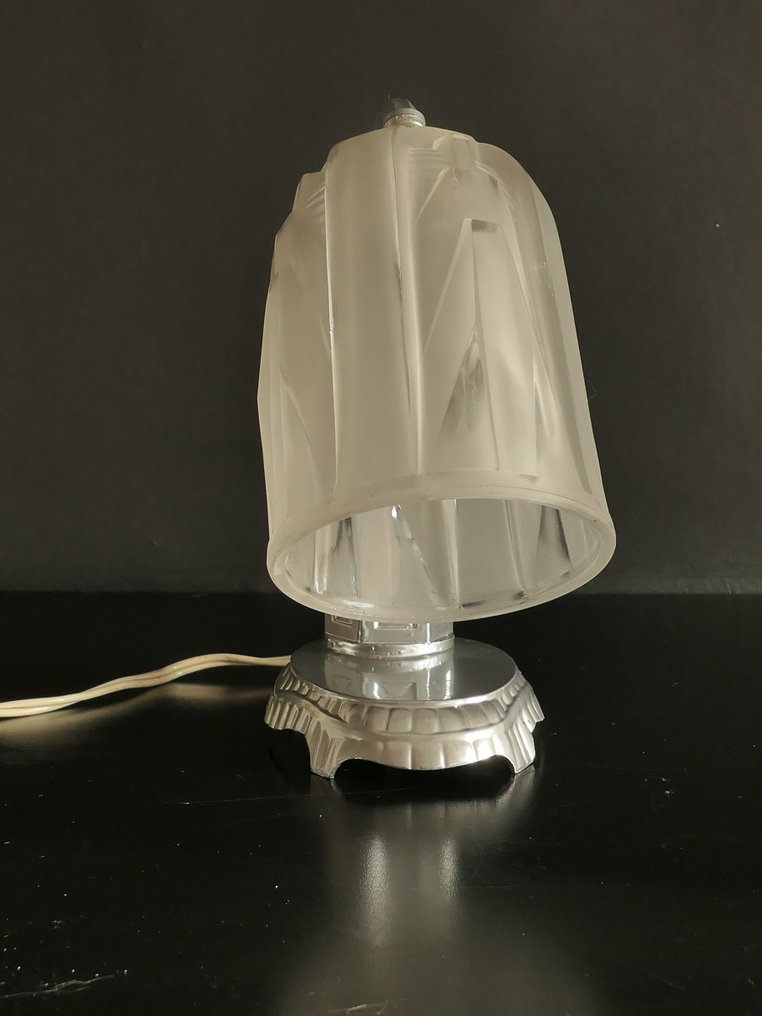 Muller Frères Luneville - Table lamp - Building - Régule and frosted glass - Art Deco #2.1
