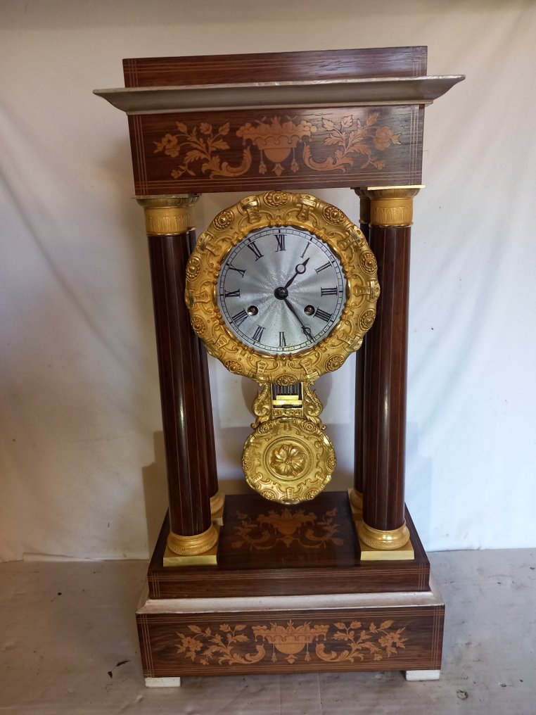 Desk clock Empire Style - Patinated bronze - 1850-1900 #1.0