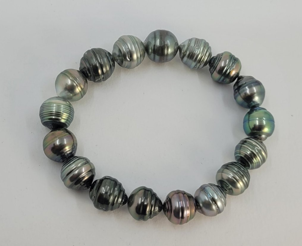 No reserve price - Bracelet 9.5x11mm Multi Tahitian Pearls #1.0