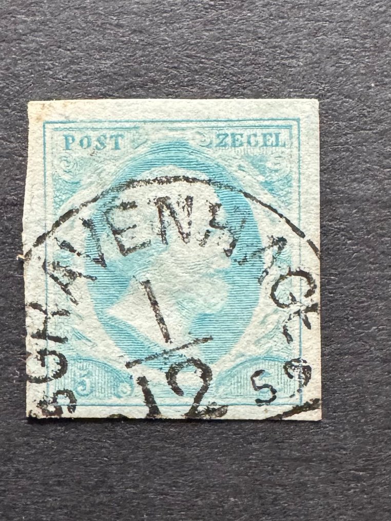 Ολλανδία 1852 - Ο Κόνον Γουίλλεμ ΙΙΙ με halfomdstempels. - NVPH 1 #2.1