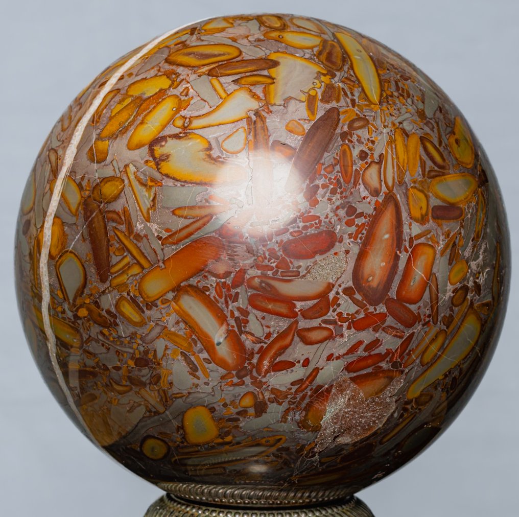 Bamboe Jasper Λεπτός γυαλισμένος σφαίρα από Bamboe Jasper - Ύψος: 12.51 cm - Πλάτος: 12.51 cm- 2740 g #4.3