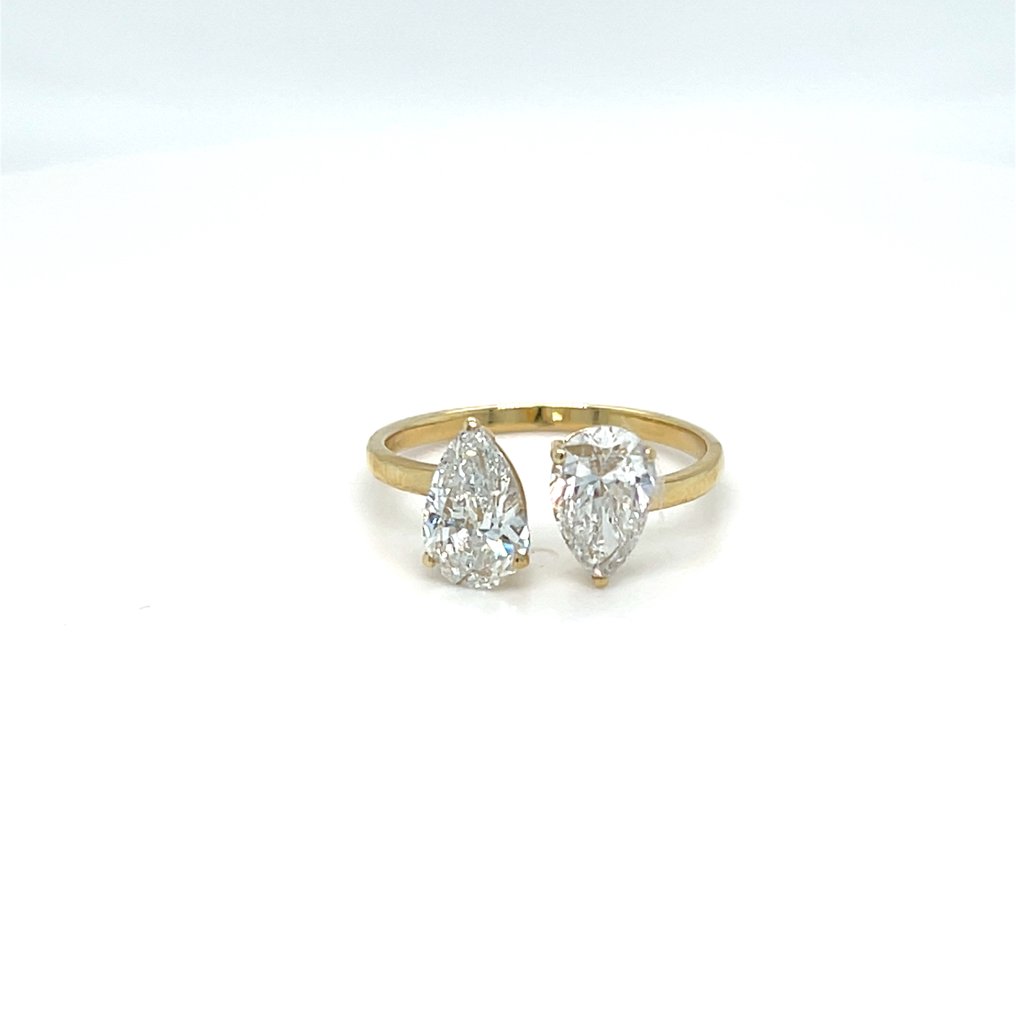 Ingen mindstepris - Ring - 14 karat Gulguld - 2.01ct. tw. Diamant (Laboratoriedyrket) #1.0