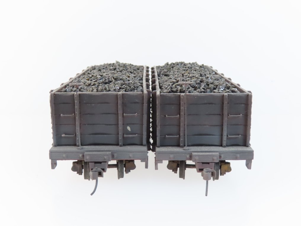 Spectrum 0n30 - Model train freight carriage (2) - Two high open cargo trucks with loading capacity. - Privaat #3.2