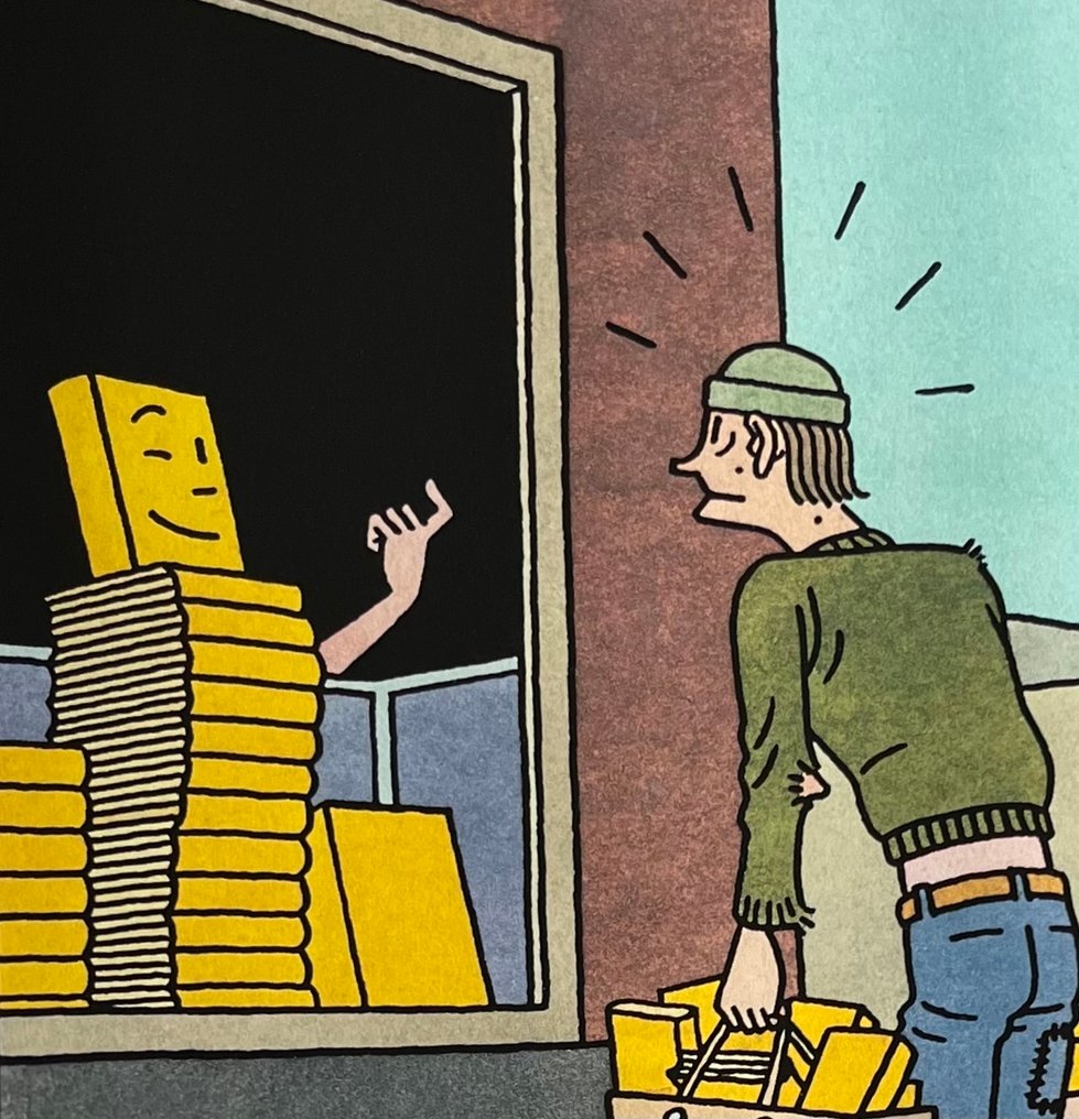 Joost Swarte - 1 Giclée - Joost Swarte strips - Lezen werkt zeer verslavend - 2005 #2.1