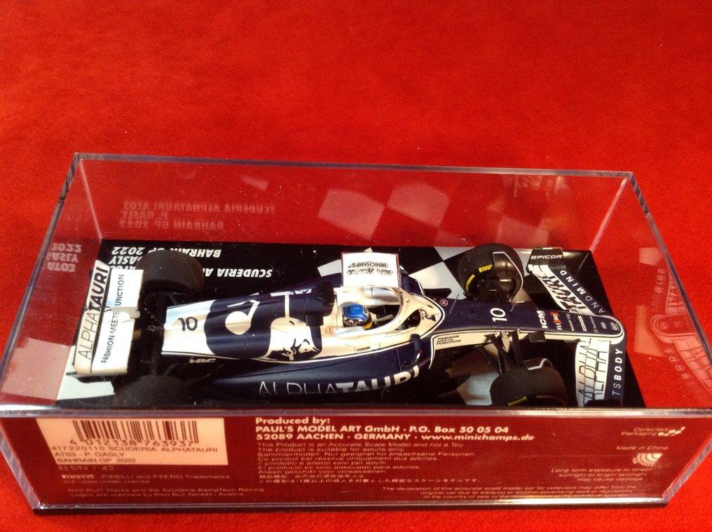 Minichamps 1:43 - Machetă mașină de curse - ref. #220110 Scuderia Alpha Tauri AT03 Red Bull engine F.1 2022 #10 P.Gasly - mint & boxed - calitate foarte bună - greu de găsit astăzi #2.1