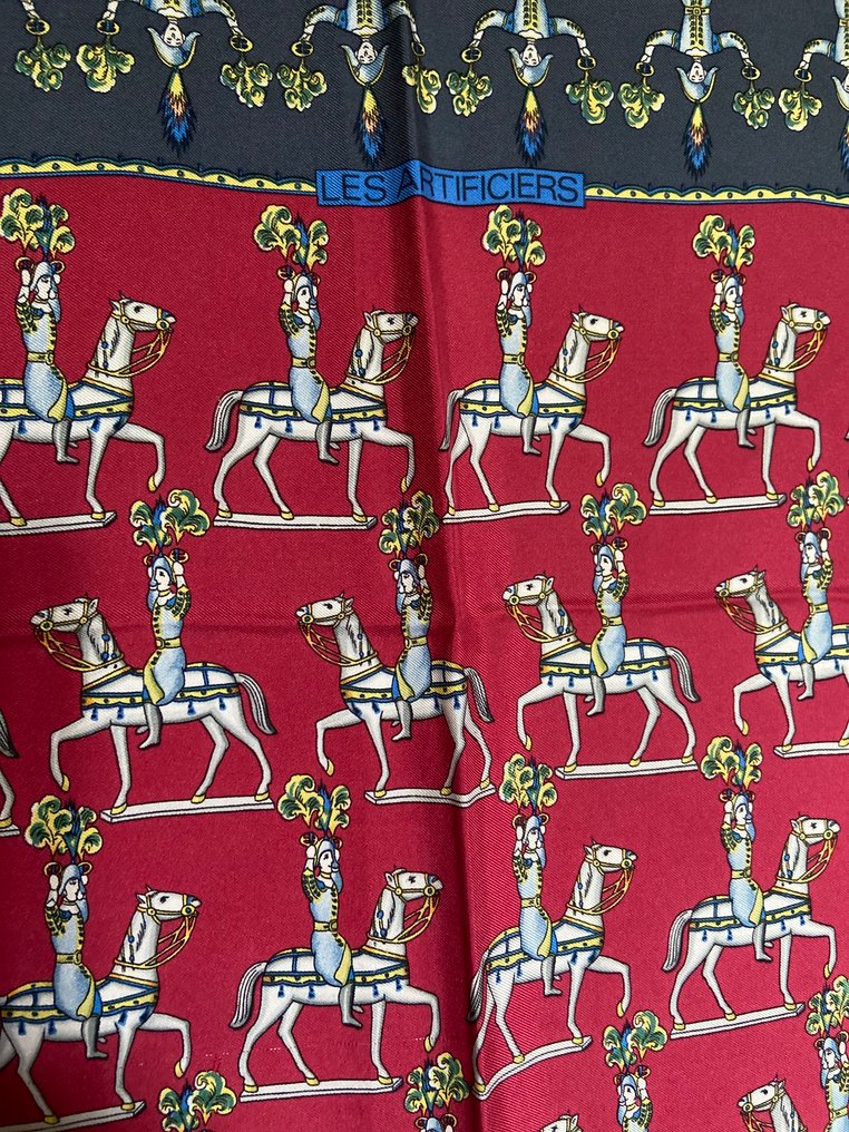 Hermès - " Les Artificiers" by Michel Duchene 1987 Rare - Écharpe #3.2