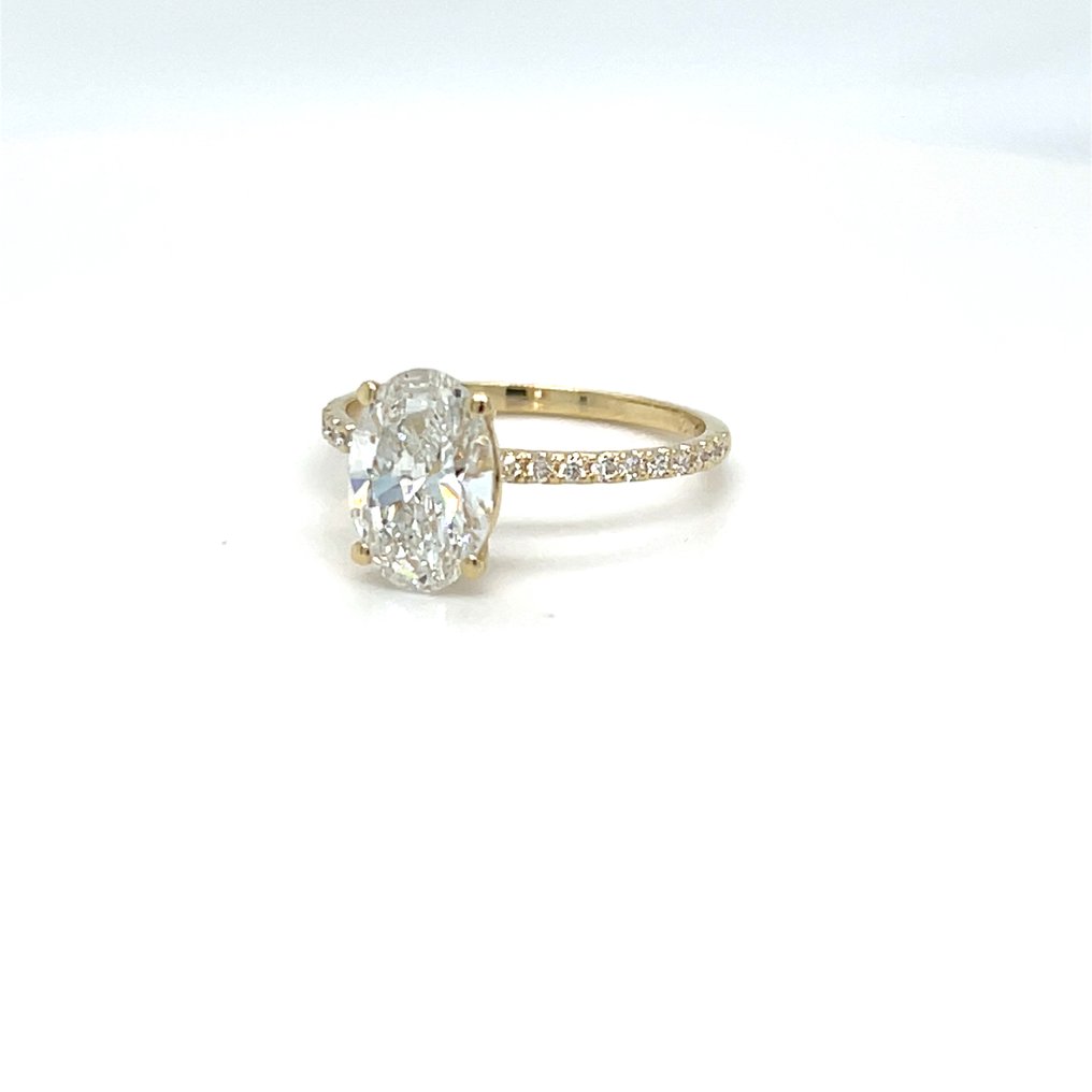 Zonder minimumprijs - Ring - 14 karaat Geel goud - 1.18ct. tw. Diamant (Lab-grown) - Diamant #4.3