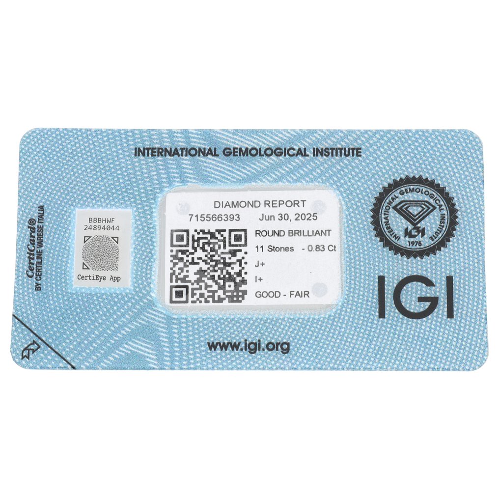 χωρίς τιμή ασφαλείας - 11 pcs Διαμάντι  (Φυσικό)  - 0.83 ct - Στρογγυλό - J - I1 - International Gemological Institute (IGI) #2.1
