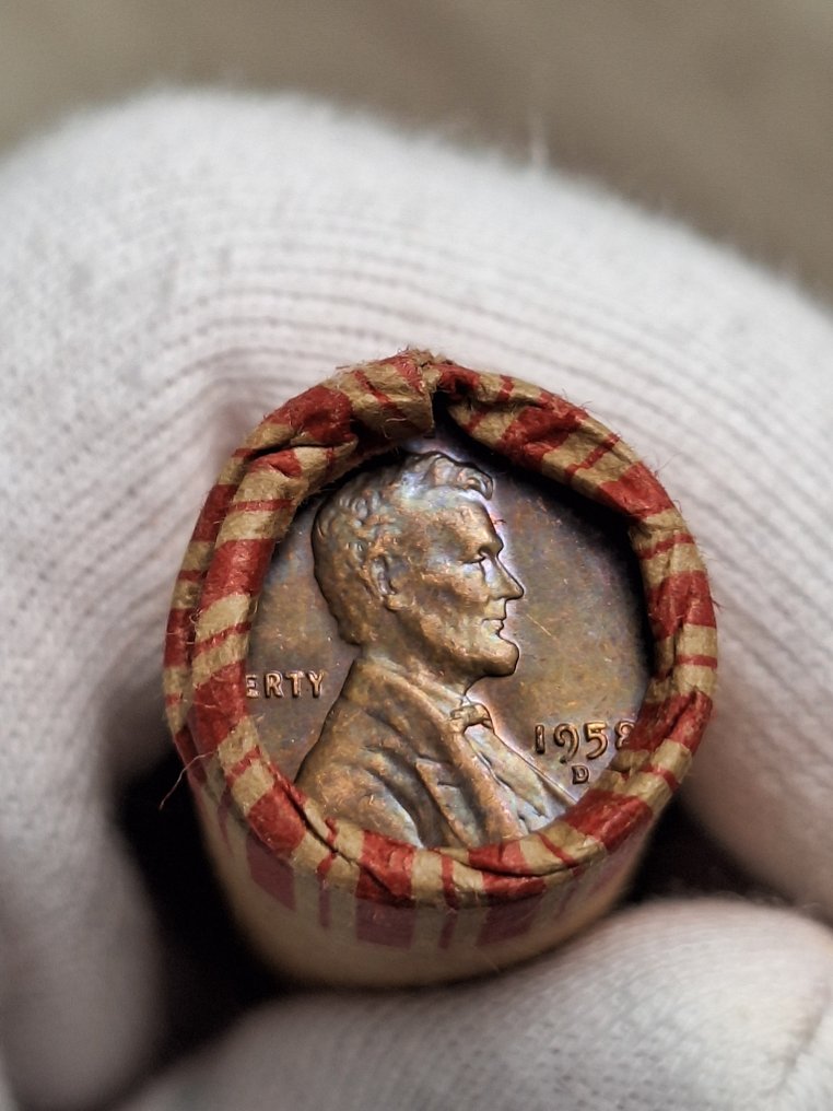 Ηνωμένες Πολιτείες. 1 rol containing Indian Head 1898 on one end/Wheat Cent 1958-D on the other end  (χωρίς τιμή ασφαλείας) #1.0