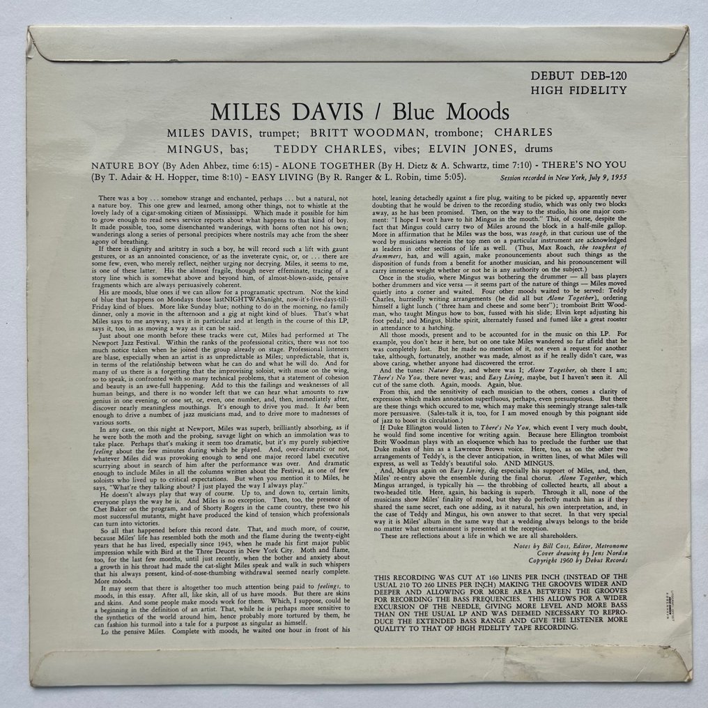 Miles Davis - Blue Moods (First Danish pressing!) - Single Vinyl Record - 1960 #1.0