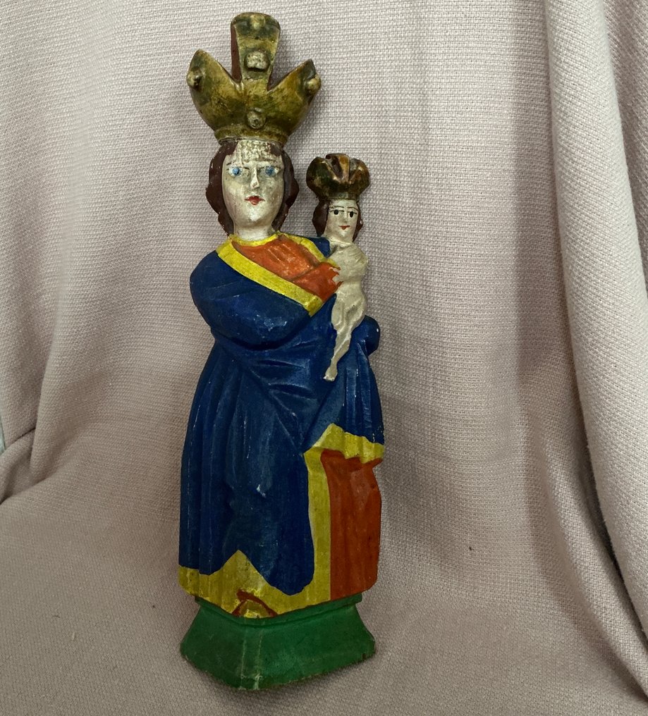 Staty, Madonna Van Heiligenberg - 24 cm - Trä #2.1