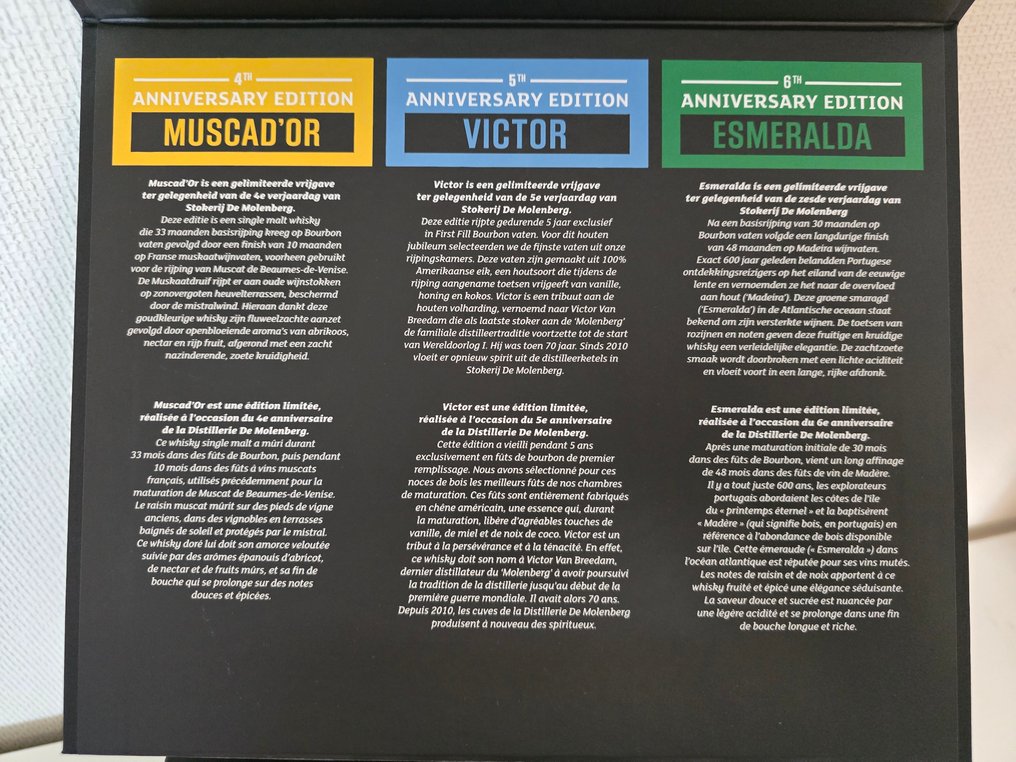 Gouden Carolus - Muscad'or, Victor & Esmeralda - 4th-6th Anniversary Editions 2017-2019 - Stokerij de Molenberg  - 20cl - 3 bottles #1.0
