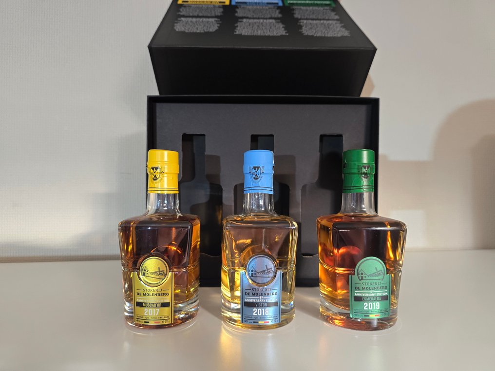 Gouden Carolus - Muscad'or, Victor & Esmeralda - 4th-6th Anniversary Editions 2017-2019 - Stokerij de Molenberg  - 20cl - 3 bottles #2.1