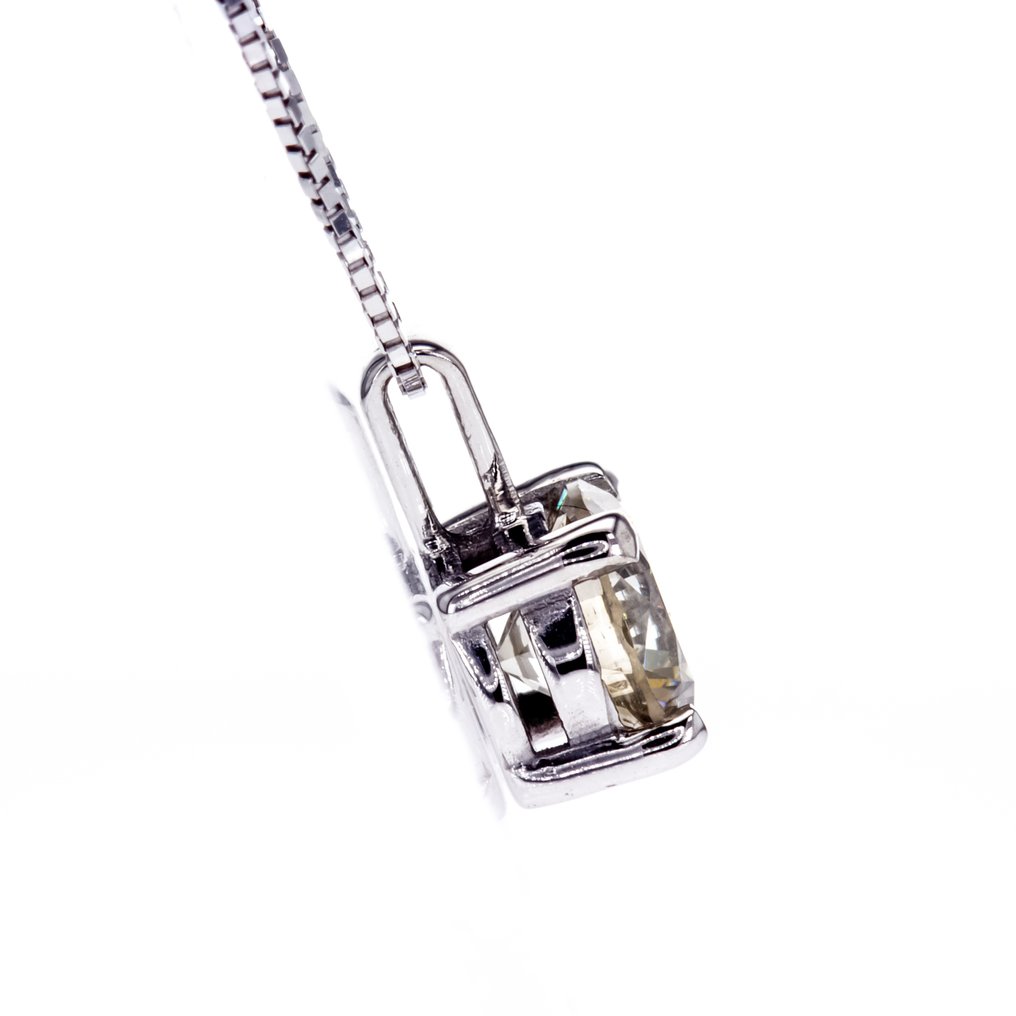 No reserve price - Necklace - 14 kt. White gold - 0.93ct. tw. Diamond (Natural coloured) #3.2