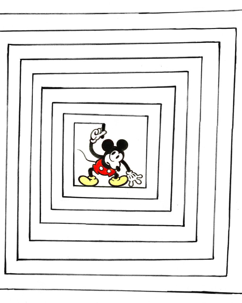 Tony Fernandez Peinture originale - Mouse in a Maze – Hand Signed #1.0