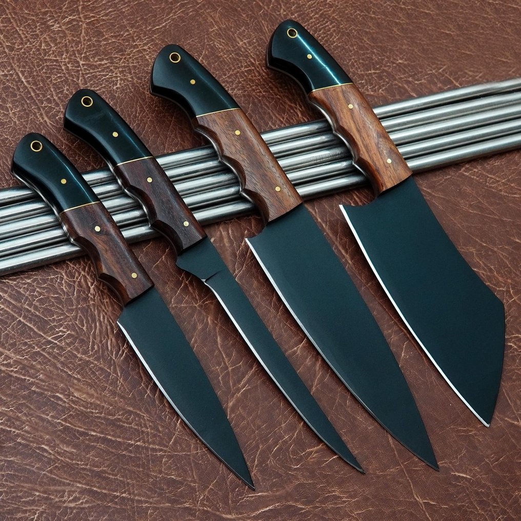 厨刀 - Kitchen knife set -  厨师刀 - 蔷薇木, 甜 - 北美 - 烧烤厨师套装，厨师刀 #1.0