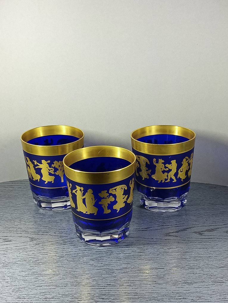 Val Saint Lambert - 杯具組 (3) - 威士忌杯 - Danse de Flore - 水晶 #1.0