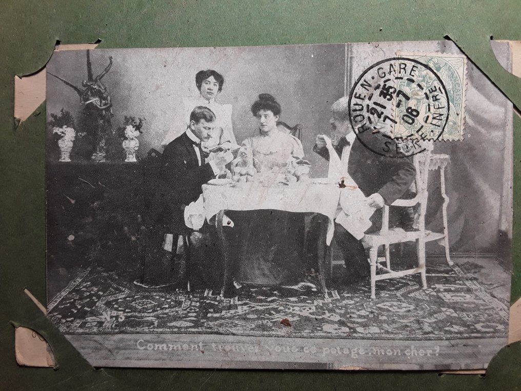 Γαλλία - Διάφορα, Σκηνές του είδους - Πρόσκληση για δείπνο στην κυρία του. - Καρτ-ποστάλ (6) - 1906-1906 #3.2
