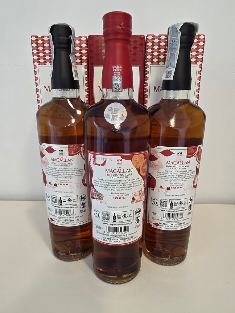 Macallan 12 years old Double Cask & Sherry Oak Collection - 700ml - 3 flasker #4.3