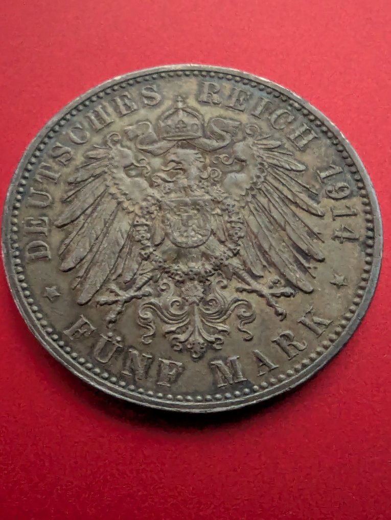 德意志帝國 5 Mark 1914, Sachsen #1.0