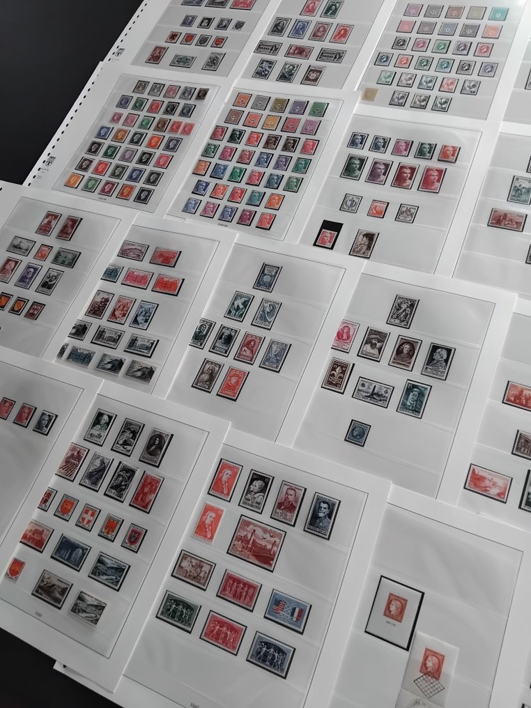 France 1944/1949 - Consecutive lot of 6 complete years of new luxury items on Lindner album sheets. - Yvert n°599 au n°862 + Poste Aérienne, Variétés & Matériel // Voir Photo & déscriptif. #3.2