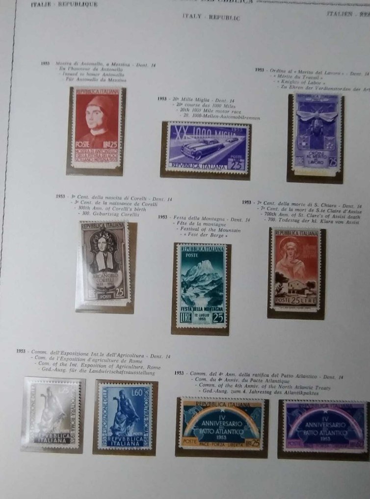 Ιταλική Δημοκρατία 1953/1971 - άλμπουμ euralbo με υλικό της περιόδου MNH (χωρίς Gronchi) #1.0