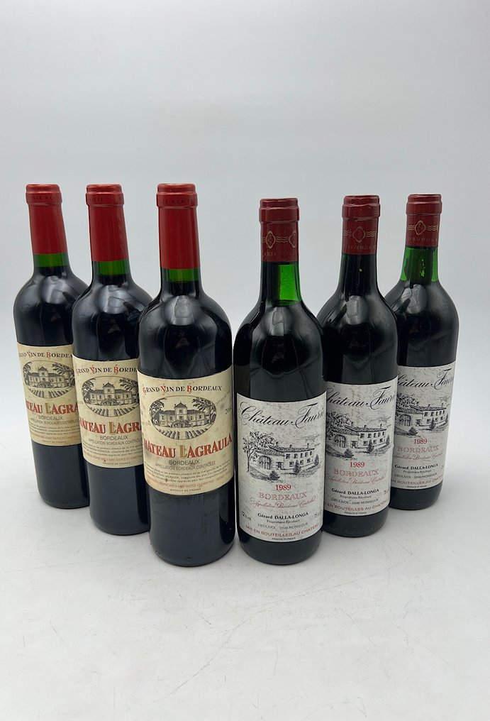 1989 x 3 Château Faurie & 2004 x 3 Château Lagraula - Burdeos - 6 Botellas (0,75 L) #1.0