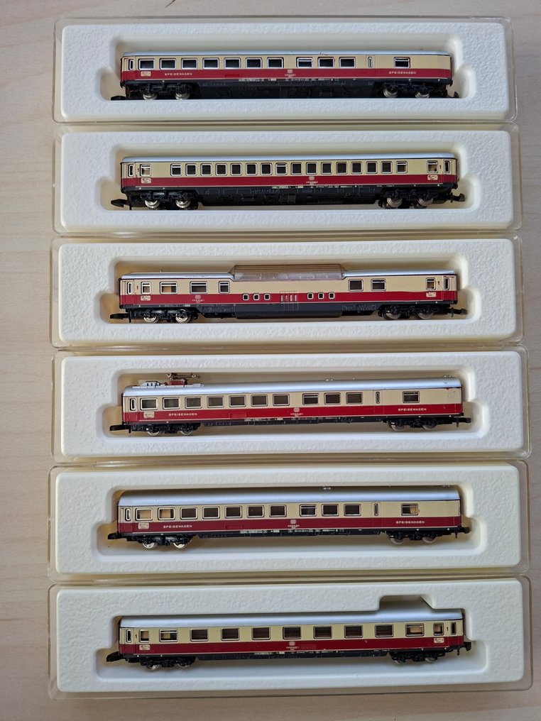 Märklin Z - 8724, -25, -26, -34, -36, -37 - 模型客運火車 (6) - 一套6节IC车厢的TEE - DB #1.0