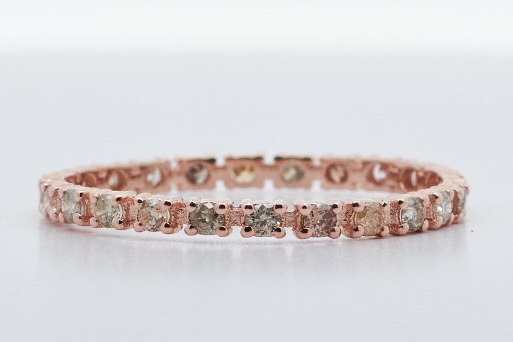 没有保留价 - 戒指 - 14K包金 玫瑰金 -  0.36ct. tw. 钻石 (天然色彩的) #4.3