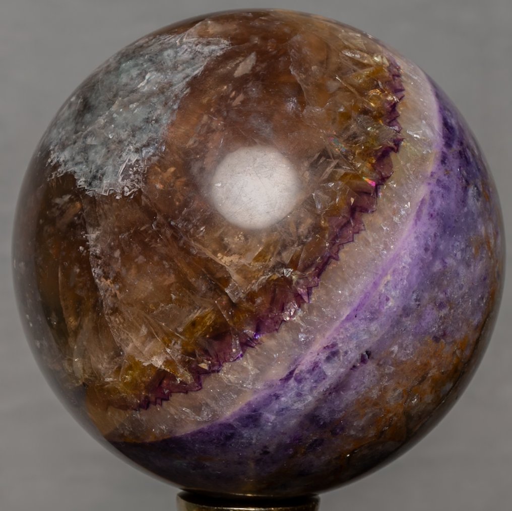 Fluorite Sfera in fluorite multicolore di grande qualità, finitura levigata - Altezza: 10.76 cm - Larghezza: 10.76 cm- 1985 g #1.0