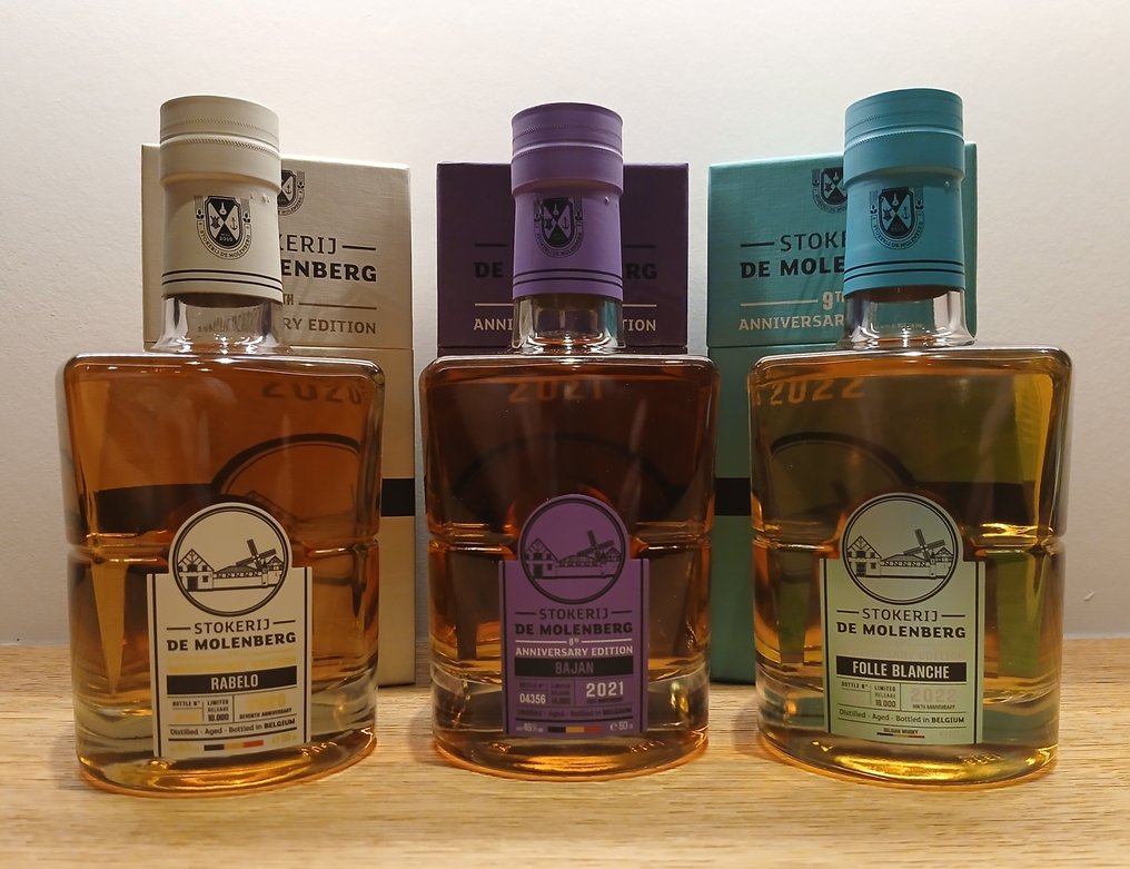 Gouden Carolus - Rabelo, Bajan & Folle Blanche - 7th-9th Anniversary Edition 2020-2022 - Stokerij de Molenberg  - 50cl - 3 bouteilles #1.0