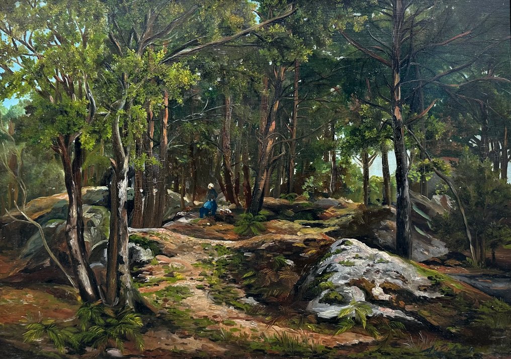 A.G Bilders (1838-1865) - Vrouw in het bos #1.0