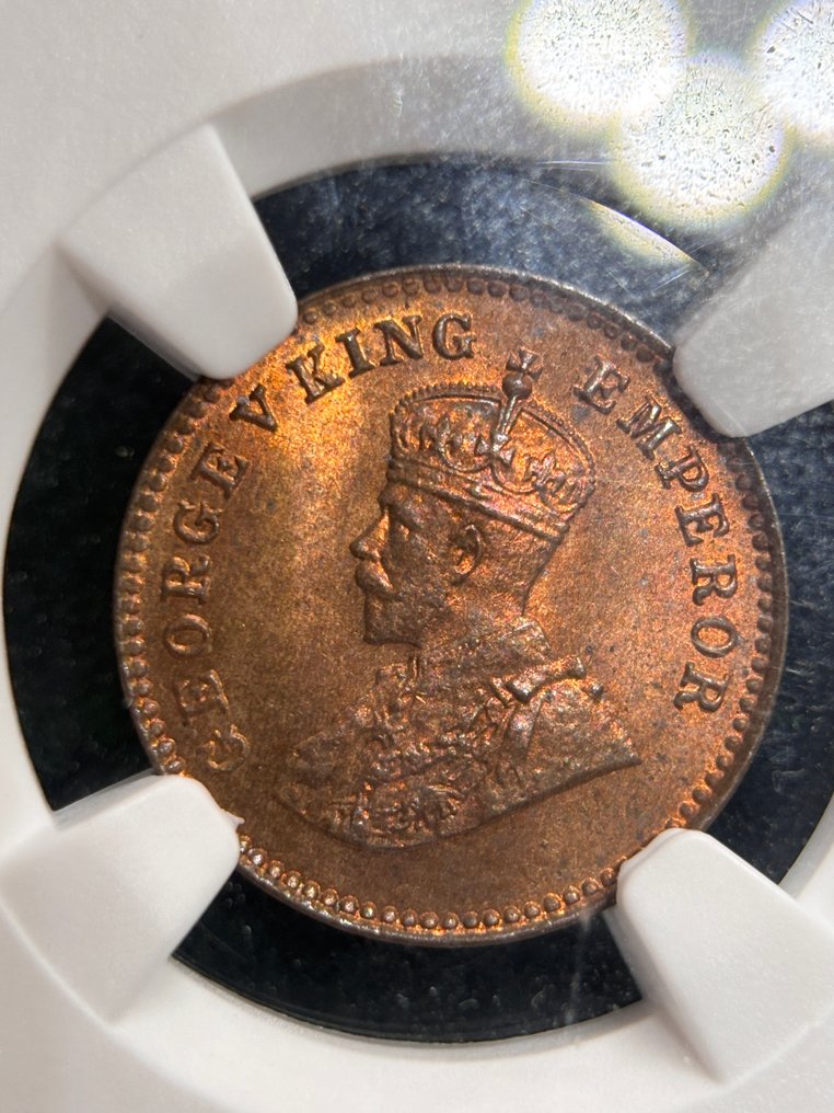 Britannian Intia. George V. 1/12 Anna 1936 NGC MS64RB  (Ei pohjahintaa) #4.3