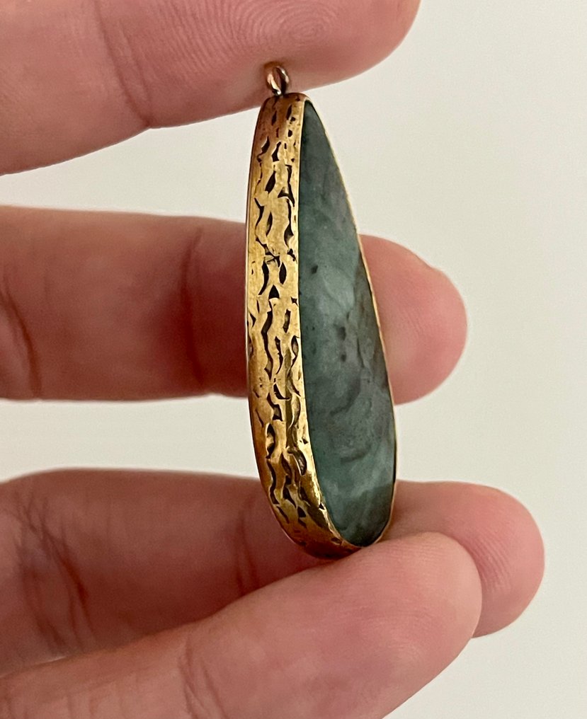 Σμαράγδι Εξαιρετικό χειροποίητο κρεμαστό με φυσικό σμαράγδι, πρώτης ποιότητας. - Ύψος: 45 mm - Πλάτος: 20 mm- 9.3 g #3.2