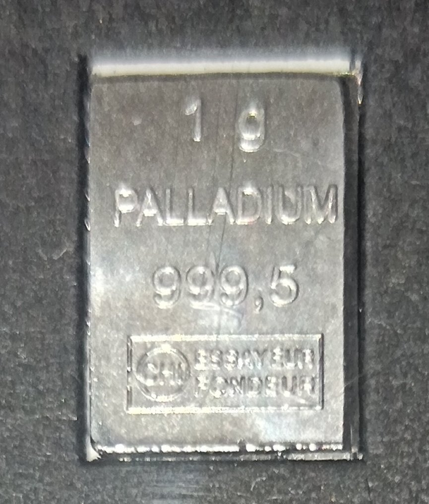 1 grammo - Palladio .999 - Valcambi, Switzerland - Sigillato e con certificato (Senza prezzo di riserva) #2.1