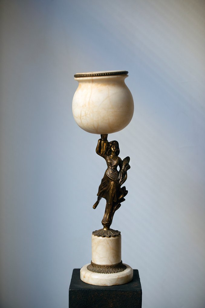 Bordlampe - Alabst, Messing - Antikk figur #2.1