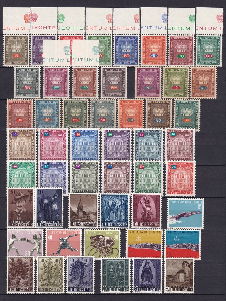 Liechtenstein 1950 - Serie complete gomma integra in ottime condizioni. #3.2