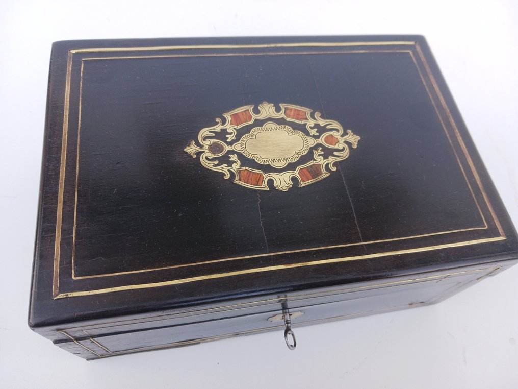 Coffret boite à bijoux en marqueterie Boulle époque Napoléon III - Κουτί κοσμημάτων - Gilt brass #1.0