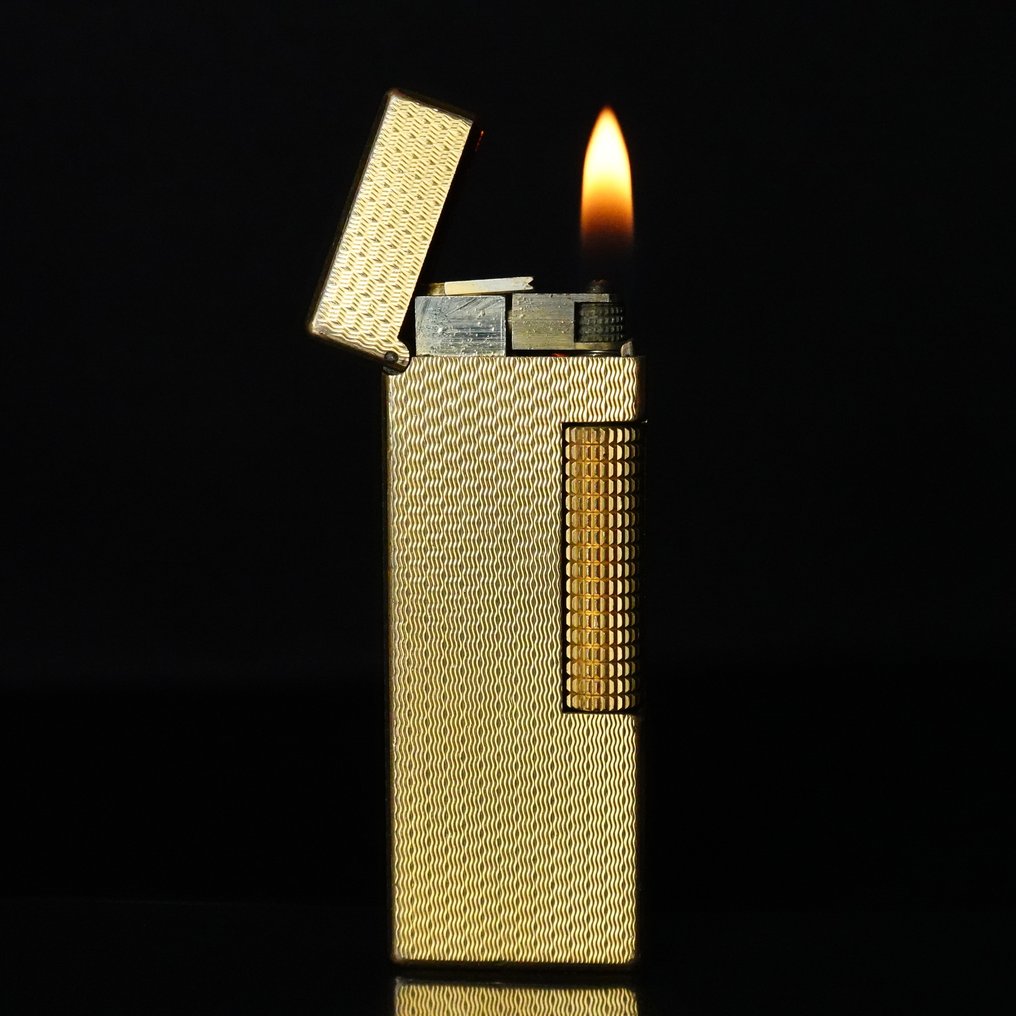 Dunhill - Basket Pattern Rollagas Lighter - Sem preço de reserva - Isqueiro - Banhado a ouro #1.0