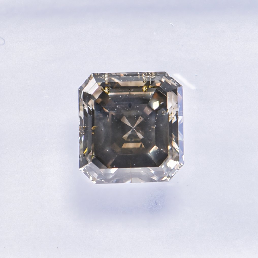 Nincs minimálár - 1 pcs Gyémánt  (Természetes színű)  - 1.04 ct - Smaragd - Fancy deep Zöldes, Barnás Sárga - SI2 - Nemzetközi Gemmológiai Intézet (IGI) - VG #3.2