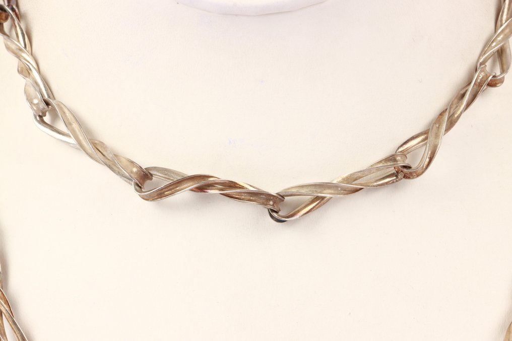 Senza prezzo di riserva - Collana Argento - Vintage twisted links #1.0