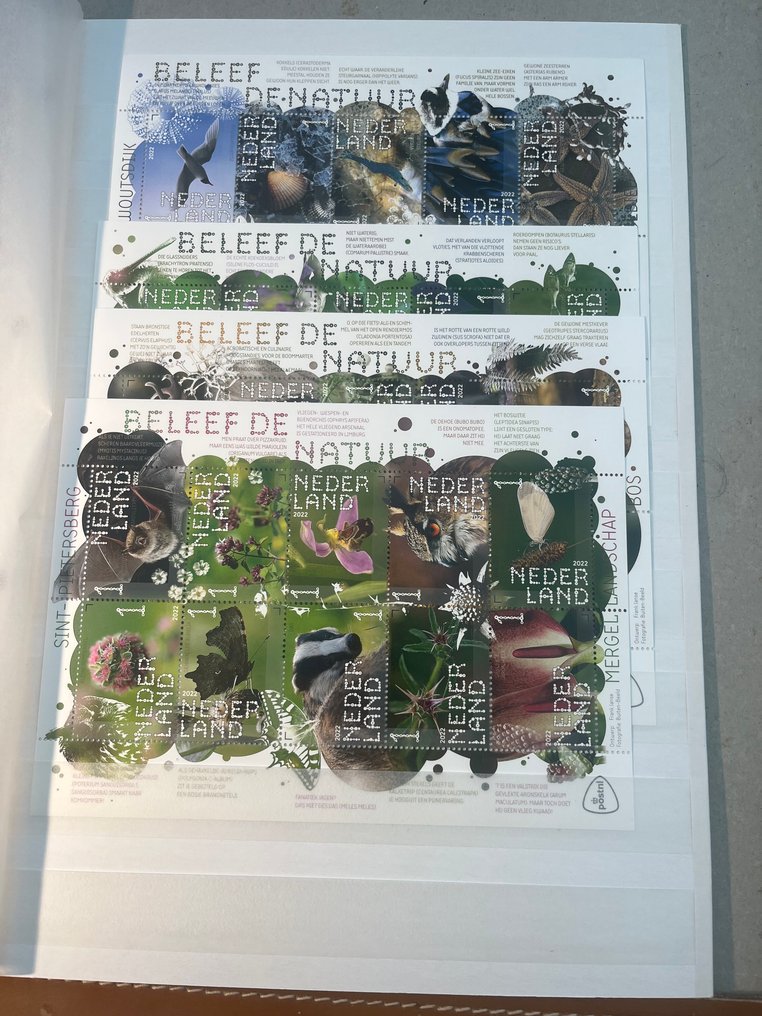 Países Bajos 2022/2023 - Vive la naturaleza 2022 y 2023, un total de 8 blocs de 10 sellos. #2.1