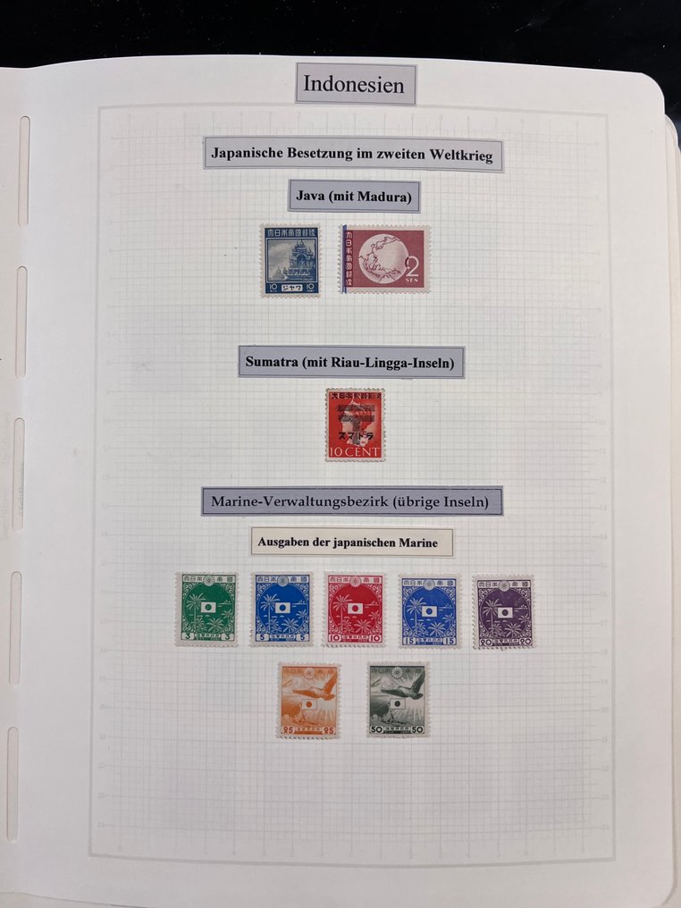 世界  - 荷兰-印度尼西亚收藏，包括印尼、维也纳印刷品和日本占领，以及几内亚。 #1.0