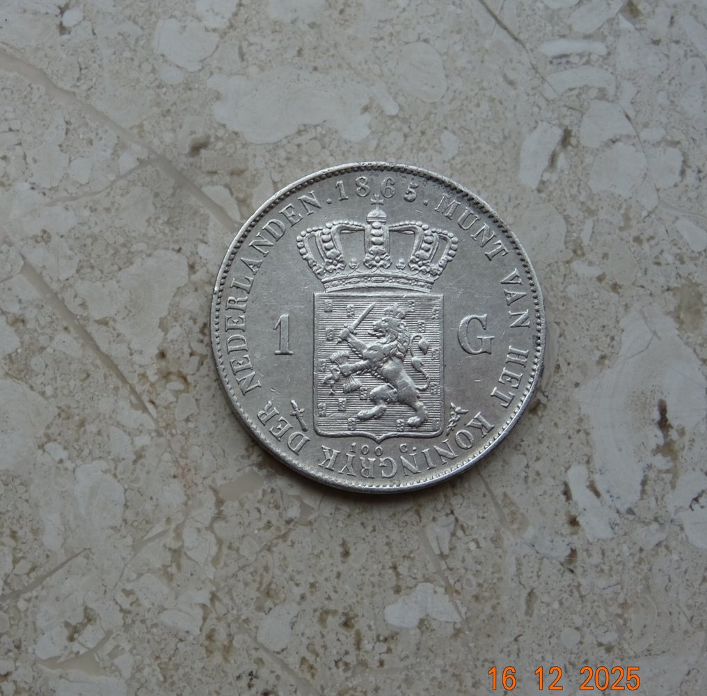 荷兰. 威廉三世. 1 Gulden 1865  (没有保留价) #1.0