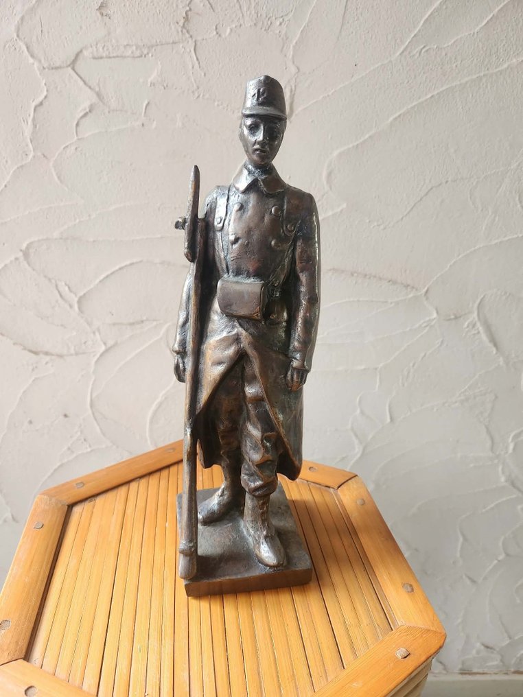 Γλυπτό, franse soldaat - 30 cm - Μπρούντζος #1.0