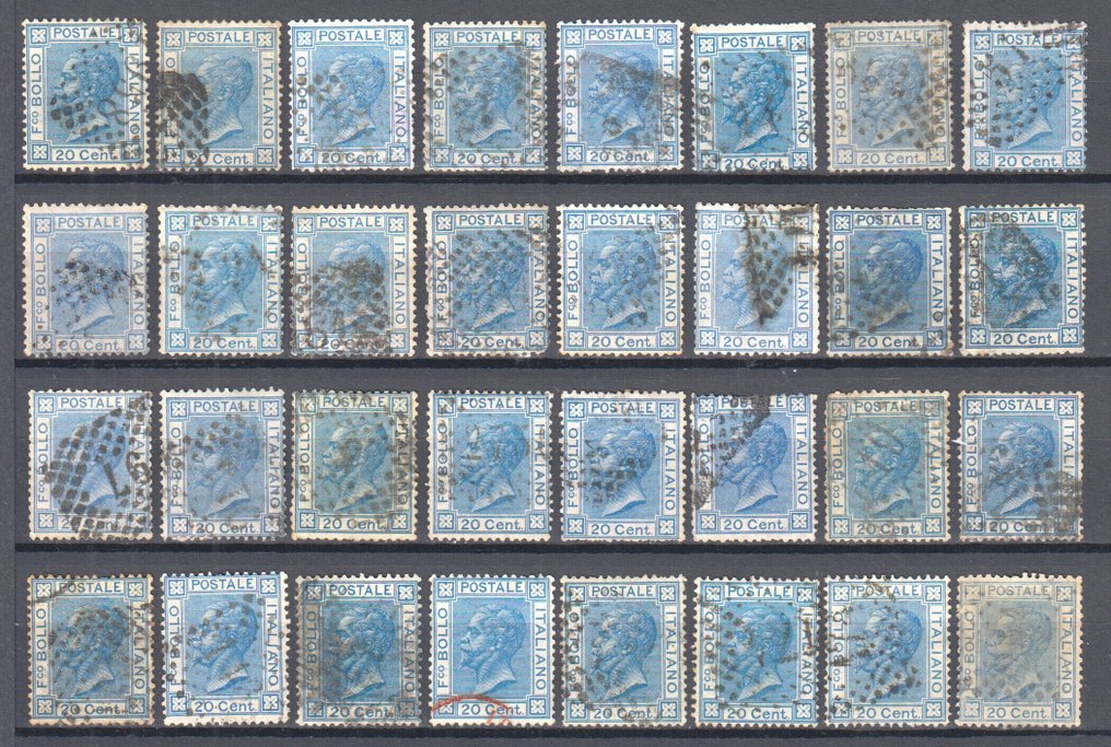 Ιταλία 1867 - Συλλογή 96 τεμαχίων Michel 26a-b με πολλές αποχρώσεις και παραλλαγές χρωμάτων - Michel 26a-b #4.3
