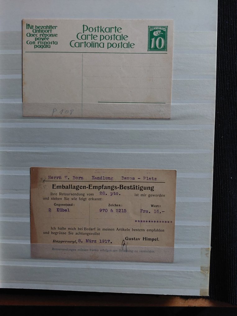 Svájc  - Postzegels, poststukken, postw.stukken, documenten, FDC #2.1