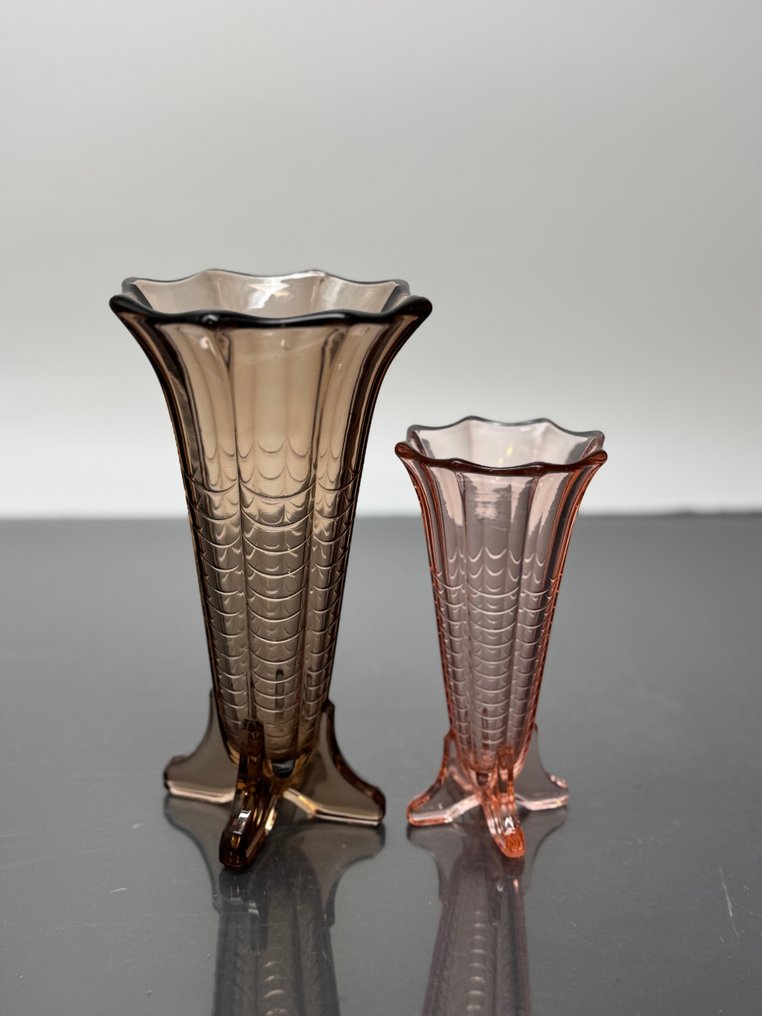 Val Saint Lambert - Charles Graffart & René Delvenne - Vaas (2)  - Glas - Vases Montesquieu #1.0