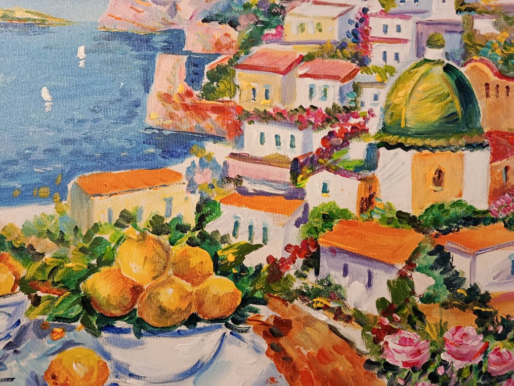 Alfredo Grimaldi (1950) - Positano con limoni  (costiera amalfitana) #3.2